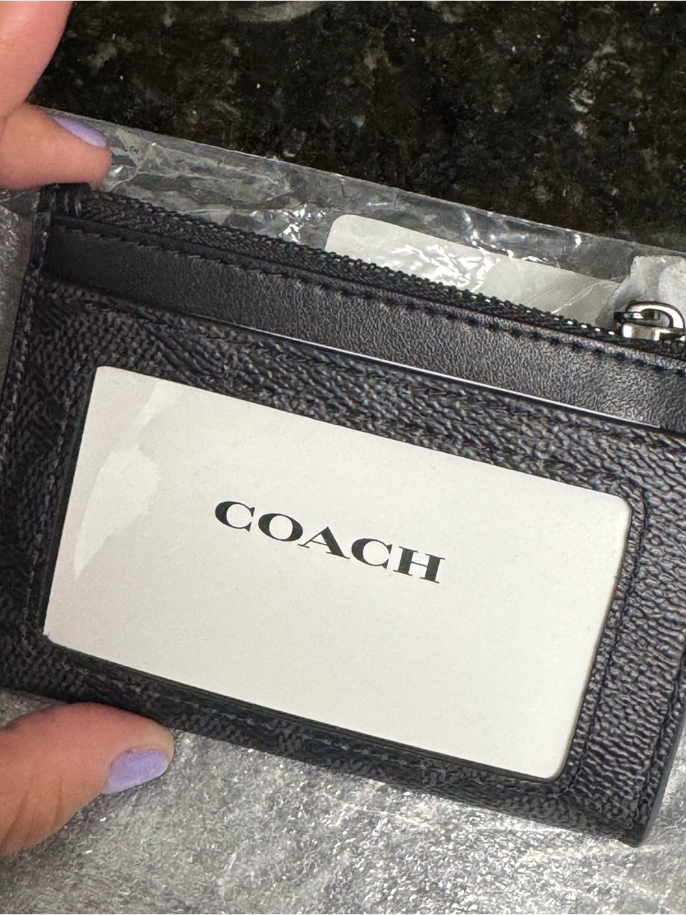 Coach Women’s Mini Wallet - Black & Grey - Picture 2 of 5